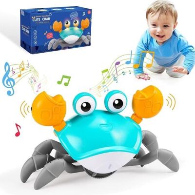 Jouet de Plage - Crabe Rampant - Couleur Vive - Musique - ABS - Extérieur Bleu - Publicité Jouet de Plage - Crabe Rampant - Couleur Vive - Musique - ABS - Extérieur Bleu - Publicité