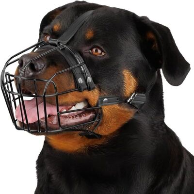 AUTREMENT Museau Chien Réglable en Fil Métallique Durable pour Grands Chiens Sangles en Cuir Respirant Permet de Rottweiler PVC PVC MUSELIERE - Publicité AUTREMENT Museau Chien Réglable en Fil Métallique Durable pour Grands Chiens Sangles en Cuir Respirant Permet de Rottweiler PVC PVC MUSELIERE - Publicité