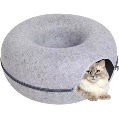 Generic Lit Donut pour Chat - 1 Pièce - Feutre Respirant - Tunnel de Jeu Amovible - Niche Confortable Intérieur - 60x60 PACK APPAREIL FROID Gris - Publicité Generic Lit Donut pour Chat - 1 Pièce - Feutre Respirant - Tunnel de Jeu Amovible - Niche Confortable Intérieur - 60x60 PACK APPAREIL FROID Gris - Publicité