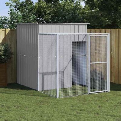 vidaXL Poulailler avec cour gris clair 165x251x181 cm acier galvanisé poulailler enclos à poules poulailler avec enclos 172368 Gris - Publicité vidaXL Poulailler avec cour gris clair 165x251x181 cm acier galvanisé poulailler enclos à poules poulailler avec enclos 172368 Gris - Publicité