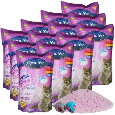 12 x 5 litres de litière agglomérante Lyra Pet® Lyra Power Silica + 2 souris - Publicité 12 x 5 litres de litière agglomérante Lyra Pet® Lyra Power Silica + 2 souris - Publicité
