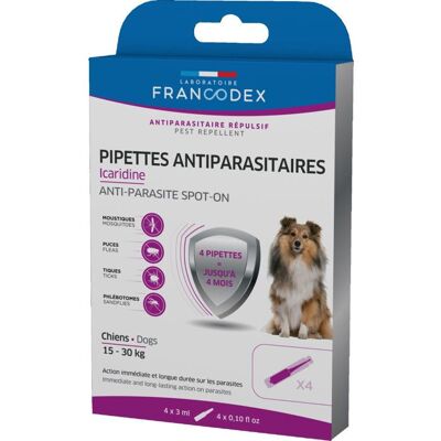 Francodex Protection Antiparasitaire Chien - Pipettes Icaridine 4x3ml - Publicité Francodex Protection Antiparasitaire Chien - Pipettes Icaridine 4x3ml - Publicité