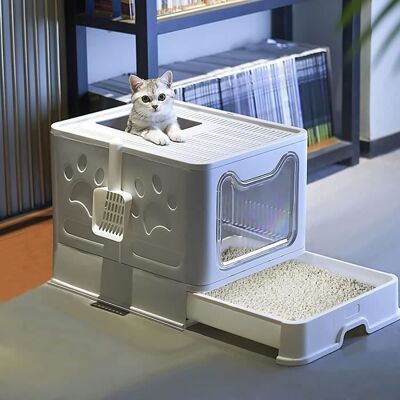 Bac à Litière Chat Fermée BingoPaw - Anti Odeur - Blanc - 51 x 41 x 38cm Blanc - Publicité Bac à Litière Chat Fermée BingoPaw - Anti Odeur - Blanc - 51 x 41 x 38cm Blanc - Publicité