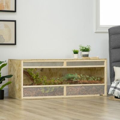 Generic Terrarium en bois OSB pour reptiles avec porte coulissante en verre - 120 x 50 x 50 cm naturel Marron - Publicité Generic Terrarium en bois OSB pour reptiles avec porte coulissante en verre - 120 x 50 x 50 cm naturel Marron - Publicité