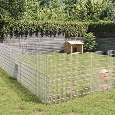 vidaXL Enclos danimaux en liberté 48panneaux 54x100 cm fer galvanisé clapier à lapins cage à lapins cage pour animaux 3321350 Gris - Publicité vidaXL Enclos danimaux en liberté 48panneaux 54x100 cm fer galvanisé clapier à lapins cage à lapins cage pour animaux 3321350 Gris - Publicité