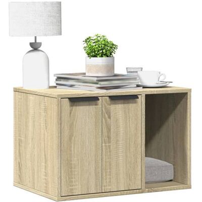 Meuble de bac à litière pour chat - vidaXL - Chêne sonoma - Bois dingénierie - 60x40x40 cm - Multifonctionnel Marron - Publicité Meuble de bac à litière pour chat - vidaXL - Chêne sonoma - Bois dingénierie - 60x40x40 cm - Multifonctionnel Marron - Publicité