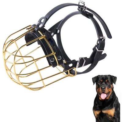 Rexon Muselière pour chien en métal Muselière pour Chien en Métal Pitbull Rottweiler Respirant Ajustable pour Les Grands Chiens Jaune - Publicité Rexon Muselière pour chien en métal Muselière pour Chien en Métal Pitbull Rottweiler Respirant Ajustable pour Les Grands Chiens Jaune - Publicité