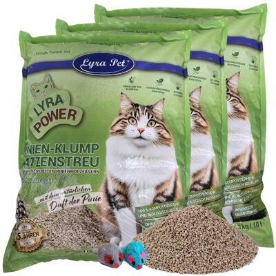 3 x 10 litres de litière agglomérante Lyra Pet® Lyra Power Pine + 2 souris - Publicité 3 x 10 litres de litière agglomérante Lyra Pet® Lyra Power Pine + 2 souris - Publicité