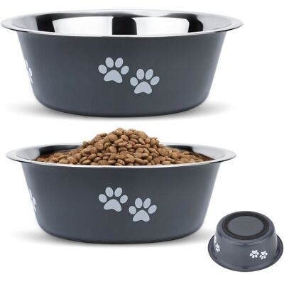 Gamelle Chien INOX (Lot de 2175 cm) Gamelle Eau Croquette pour Chien Grand Moyen Petit en Acier Inoxydable Base Antidérapante Gris - Publicité Gamelle Chien INOX (Lot de 2175 cm) Gamelle Eau Croquette pour Chien Grand Moyen Petit en Acier Inoxydable Base Antidérapante Gris - Publicité