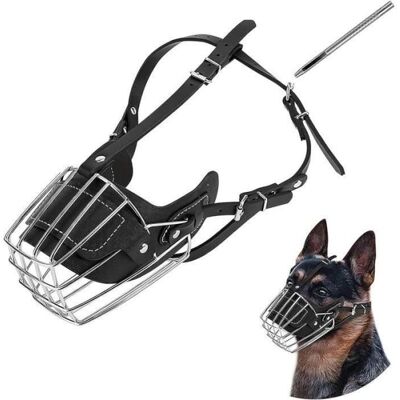 Muselière pour ChienYSTP Panier en Métal pour Le Visage du Chien Bouche Respirante Laisse en Cuir pour Grands Chiens de Taille L - Publicité Muselière pour ChienYSTP Panier en Métal pour Le Visage du Chien Bouche Respirante Laisse en Cuir pour Grands Chiens de Taille L - Publicité