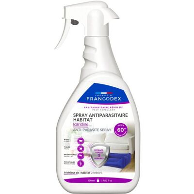 Spray Antiparasitaire Habitat Icaridine 500 ml ENVIRONNEMENT - Francodex - Publicité Spray Antiparasitaire Habitat Icaridine 500 ml ENVIRONNEMENT - Francodex - Publicité