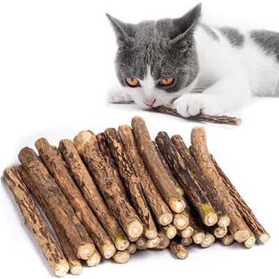 ZULBCEO Lot de 30 bâtonnets à mâcher pour chat jouets pour chat en vigne argentée biologique - Publicité ZULBCEO Lot de 30 bâtonnets à mâcher pour chat jouets pour chat en vigne argentée biologique - Publicité