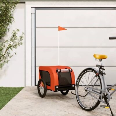 Remorque de Vélo pour Chiens orange et noir - Voyage animal - Publicité Remorque de Vélo pour Chiens orange et noir - Voyage animal - Publicité