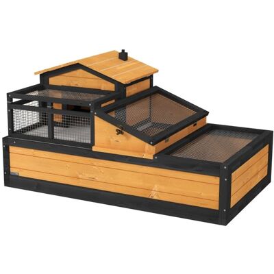 OEM Enclos pour tortues - 2 niveaux - Intérieur et extérieur - Tiroir - Bois de sapin - Jaune - 112x65x60 cm - Toit ouvrable Jaune - Publicité OEM Enclos pour tortues - 2 niveaux - Intérieur et extérieur - Tiroir - Bois de sapin - Jaune - 112x65x60 cm - Toit ouvrable Jaune - Publicité