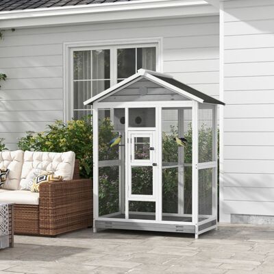 Generic Grande cage oiseau volière à oiseaux intérieur exterieur 4 perchoirs bac à litière coulissant 112 x 68 x 154 cm gris Gris - Publicité Generic Grande cage oiseau volière à oiseaux intérieur exterieur 4 perchoirs bac à litière coulissant 112 x 68 x 154 cm gris Gris - Publicité