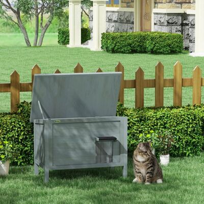 Generic Maison pour chats niche dextérieur en bois surélevée avec toit ouvrable isolée 85 x 50 x 68 5 cm gris foncé et noir Gris - Publicité Generic Maison pour chats niche dextérieur en bois surélevée avec toit ouvrable isolée 85 x 50 x 68 5 cm gris foncé et noir Gris - Publicité