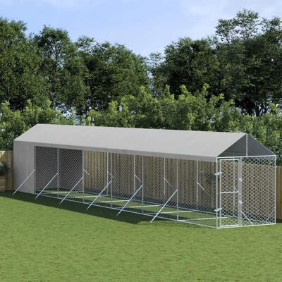 vidaXL Abri pour chiens - Acier galvanisé, 2x14x2.5 m - Publicité vidaXL Abri pour chiens - Acier galvanisé, 2x14x2.5 m - Publicité