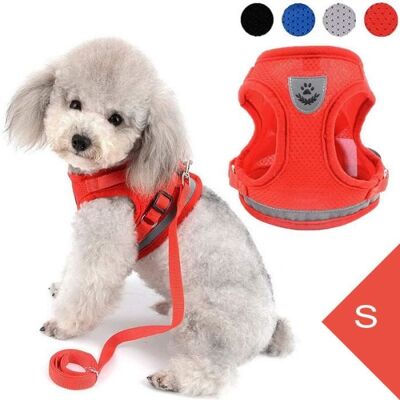 FONDUPIN Harnais Animal Anti TractionHarnais chien Ajustable FiletDouillet Harnais Chat avec Ensemble de Bande réfléchissante-Rouge S Rouge - Publicité FONDUPIN Harnais Animal Anti TractionHarnais chien Ajustable FiletDouillet Harnais Chat avec Ensemble de Bande réfléchissante-Rouge S Rouge - Publicité