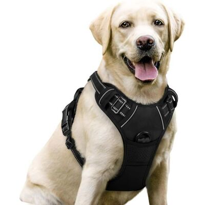 RABBITGOO Harnais Chien Anti Traction Arnet pour Chien Facile à Mettre Harnais Réfléchissant Réglable avec Attache Devant Large Noir Noir - Publicité RABBITGOO Harnais Chien Anti Traction Arnet pour Chien Facile à Mettre Harnais Réfléchissant Réglable avec Attache Devant Large Noir Noir - Publicité