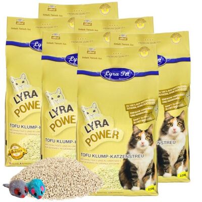 15 kg de litière agglomérante au tofu Lyra Pet® + 2 souris - Publicité 15 kg de litière agglomérante au tofu Lyra Pet® + 2 souris - Publicité