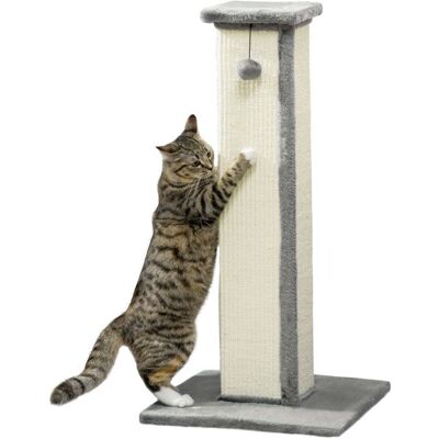 Griffoir pour chat - PawHut - boule suspendue - base stable - en sisal et peluche - 41 x 41 x 81 cm - gris et crème Gris - Publicité Griffoir pour chat - PawHut - boule suspendue - base stable - en sisal et peluche - 41 x 41 x 81 cm - gris et crème Gris - Publicité