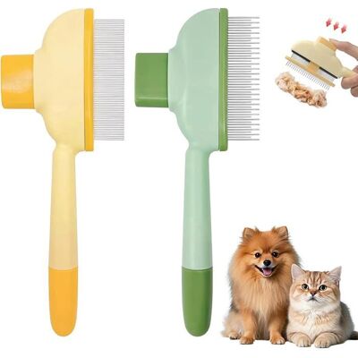 KJEHOME Lot de 2 peignes autonettoyants pour chat Brosse à poils longs et courts Multifonctions Avec bouton de déclenchement Pour Jaune - Publicité KJEHOME Lot de 2 peignes autonettoyants pour chat Brosse à poils longs et courts Multifonctions Avec bouton de déclenchement Pour Jaune - Publicité