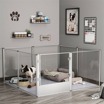 Enclos pour Chiots Chiens Canard Lapin - BingoPaw - Extérieur ou intérieur - Grande taille: 120x120x61cm Blanc - Publicité Enclos pour Chiots Chiens Canard Lapin - BingoPaw - Extérieur ou intérieur - Grande taille: 120x120x61cm Blanc - Publicité