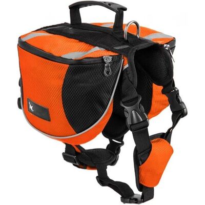DASINKO Sacoche de Selle Sac à Dos pour Chien Moyens & Grands Veste Gilet Imperméable Réglable Grande (Orange L( Chien 28kg - 40kg)) Orange - Publicité DASINKO Sacoche de Selle Sac à Dos pour Chien Moyens & Grands Veste Gilet Imperméable Réglable Grande (Orange L( Chien 28kg - 40kg)) Orange - Publicité