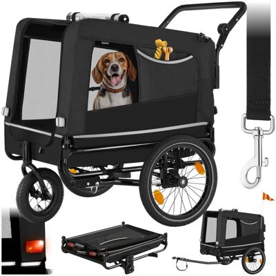 Remorque vélo - TECTAKE - Transport pour chien WOOFRIDER en tissu Oxford 600D multifonctions pliable 40 kg - Noir Noir - Publicité Remorque vélo - TECTAKE - Transport pour chien WOOFRIDER en tissu Oxford 600D multifonctions pliable 40 kg - Noir Noir - Publicité
