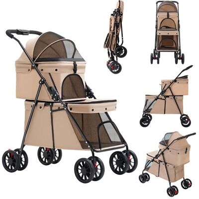 WILLONIN ROSE Poussette Pliable Double pour chien chat 2 Transporteurs grandes Animaux Voyage avec Ceinture de Sécurité Chariot à roues Rose - Publicité WILLONIN ROSE Poussette Pliable Double pour chien chat 2 Transporteurs grandes Animaux Voyage avec Ceinture de Sécurité Chariot à roues Rose - Publicité