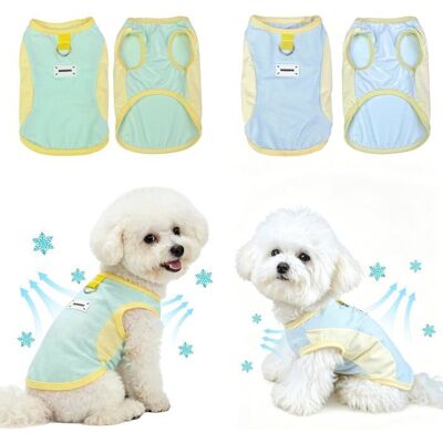 Lot de 2 Gilets rafraîchissants pour chien en soie glacée respirante avec anneau en D manteaux dété frais pour chiens Petits (S) Vert - Publicité Lot de 2 Gilets rafraîchissants pour chien en soie glacée respirante avec anneau en D manteaux dété frais pour chiens Petits (S) Vert - Publicité