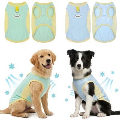 FOCLATUNER 2PCS Gilets rafraîchissants pour chien en soie glacée respirante avec anneau en D manteaux dété frais pour chiens Petits (XXL) Vert - Publicité FOCLATUNER 2PCS Gilets rafraîchissants pour chien en soie glacée respirante avec anneau en D manteaux dété frais pour chiens Petits (XXL) Vert - Publicité