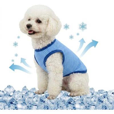 Veste de Refroidissement pour Chien Respirante été Gilet Rafraichissant Chien Style sans Manches Frais et Confortable (S) Bleu - Publicité Veste de Refroidissement pour Chien Respirante été Gilet Rafraichissant Chien Style sans Manches Frais et Confortable (S) Bleu - Publicité