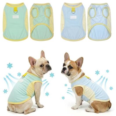 Lot de 2 Gilets rafraîchissants pour chien en soie glacée respirante avec anneau en D manteaux dété frais pour chiens Petits (L) Vert - Publicité Lot de 2 Gilets rafraîchissants pour chien en soie glacée respirante avec anneau en D manteaux dété frais pour chiens Petits (L) Vert - Publicité