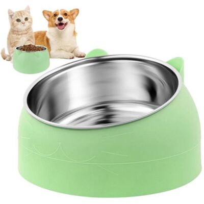 Gamelle pour Chat - Acier Inoxydable - 400ML - Surélevée à 15° - Antidérapante - Confortable Vert - Publicité Gamelle pour Chat - Acier Inoxydable - 400ML - Surélevée à 15° - Antidérapante - Confortable Vert - Publicité