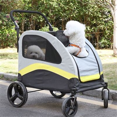 Poussette Pliable pour Chien et Chat - BingoPaw - Avec Roues Rotatives à 360°- 74.5x100.5x113cm Gris - Publicité Poussette Pliable pour Chien et Chat - BingoPaw - Avec Roues Rotatives à 360°- 74.5x100.5x113cm Gris - Publicité