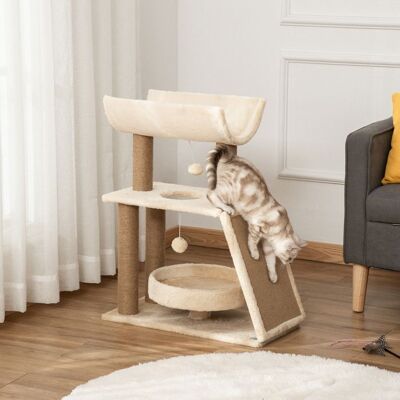 Generic Arbre à chat griffoir chat arbre a chat grattoir boules plateformes variées Dim. 60L x 30l x 76H cm beige Beige - Publicité Generic Arbre à chat griffoir chat arbre a chat grattoir boules plateformes variées Dim. 60L x 30l x 76H cm beige Beige - Publicité
