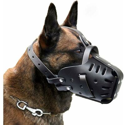 Muselière chien - - Taille L - Cuir noir - Anti-morsure - Réglable Noir YYV - Publicité Muselière chien - - Taille L - Cuir noir - Anti-morsure - Réglable Noir YYV - Publicité