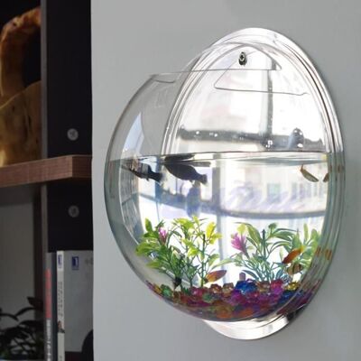 AquariumPot mural suspendu à bulles pour Aquarium bol pour Aquarium décoration de la maison - Type WHITE-M - Publicité AquariumPot mural suspendu à bulles pour Aquarium bol pour Aquarium décoration de la maison - Type WHITE-M - Publicité