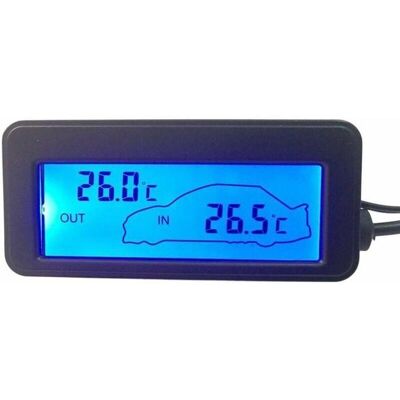 JIANGZHA Thermometre Interieur Exterieur pour Voiture DC12V Thermomètre Numérique Thermomètre De Voiture Rétro-éclairage Mini Thermomètre - Publicité JIANGZHA Thermometre Interieur Exterieur pour Voiture DC12V Thermomètre Numérique Thermomètre De Voiture Rétro-éclairage Mini Thermomètre - Publicité