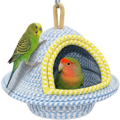 ALLGOODS123 Nid d oiseau en coton tressé à la main adapté aux cages à oiseaux options de fixation suspension pour jardin et extérieur - Publicité ALLGOODS123 Nid d oiseau en coton tressé à la main adapté aux cages à oiseaux options de fixation suspension pour jardin et extérieur - Publicité