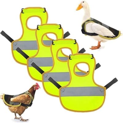 INF Lot de 4 Gilets de Sécurité Réfléchissants pour Poulets Canards et Oies - Protection Hivernale Vert Vert - Publicité INF Lot de 4 Gilets de Sécurité Réfléchissants pour Poulets Canards et Oies - Protection Hivernale Vert Vert - Publicité