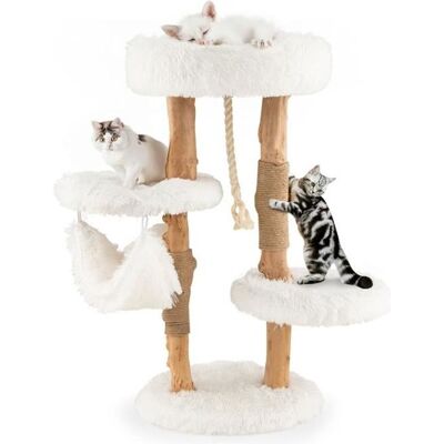Costway Arbre à Chat en Bois 87cm avec Hamac - Tour Moderne - Publicité Costway Arbre à Chat en Bois 87cm avec Hamac - Tour Moderne - Publicité