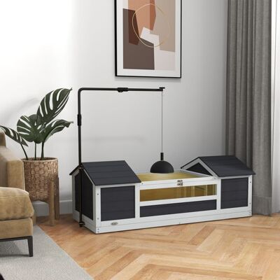 Generic Maison tortue terrestre extérieure enclos tortue 2 niches support de lampe réglable bois massif 120 x 565 x 43 cm gris Gris - Publicité Generic Maison tortue terrestre extérieure enclos tortue 2 niches support de lampe réglable bois massif 120 x 565 x 43 cm gris Gris - Publicité