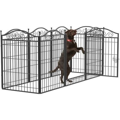 BINGOPAW Enclos Chien XXL Parc pour Chien Intérieur Extérieur Grande Taille Modulable Pliable 8 Panneaux 80 x 63cm Noir - Publicité BINGOPAW Enclos Chien XXL Parc pour Chien Intérieur Extérieur Grande Taille Modulable Pliable 8 Panneaux 80 x 63cm Noir - Publicité