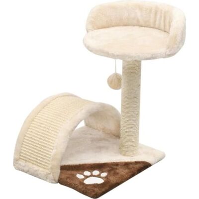 vidaXL Arbre à chat avec poteau à gratter en sisal 40 cm - beige/marron - Publicité vidaXL Arbre à chat avec poteau à gratter en sisal 40 cm - beige/marron - Publicité