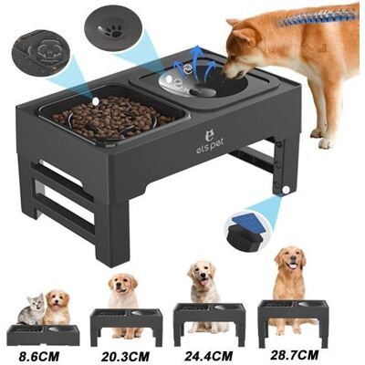 HOM2SEEKER Gamelle pour Chien Gamelle Surélevée 4 Hauteurs RéGlables pour Petits Chien Chat de Compagnie Moyens et Grands Gamelle Chat Noir - Publicité HOM2SEEKER Gamelle pour Chien Gamelle Surélevée 4 Hauteurs RéGlables pour Petits Chien Chat de Compagnie Moyens et Grands Gamelle Chat Noir - Publicité