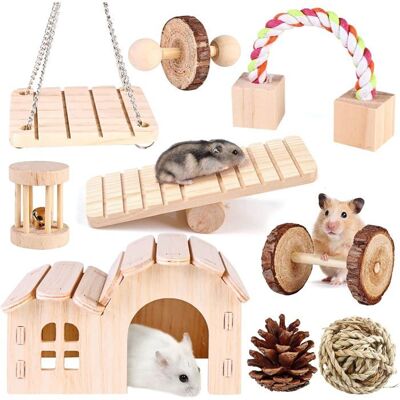 SANS MARQUE Jouets à Mâcher pour Hamster 9 Pièces Jouet de Hamster Jouets à Croquer Naturel pour Petits Animaux Maison en Bois pour Hamster - Publicité SANS MARQUE Jouets à Mâcher pour Hamster 9 Pièces Jouet de Hamster Jouets à Croquer Naturel pour Petits Animaux Maison en Bois pour Hamster - Publicité