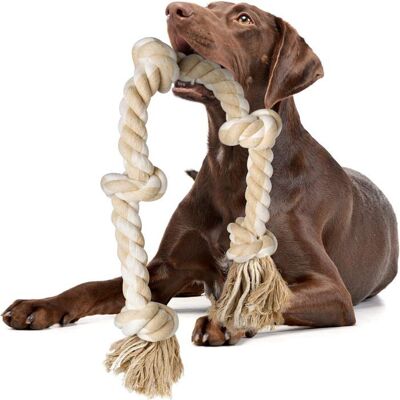 Corde à mâcher pour grands chiens - 92 cm indestructible idéale pour jouer à la corde - 100 % coton naturel pour lutter contre l - Publicité Corde à mâcher pour grands chiens - 92 cm indestructible idéale pour jouer à la corde - 100 % coton naturel pour lutter contre l - Publicité