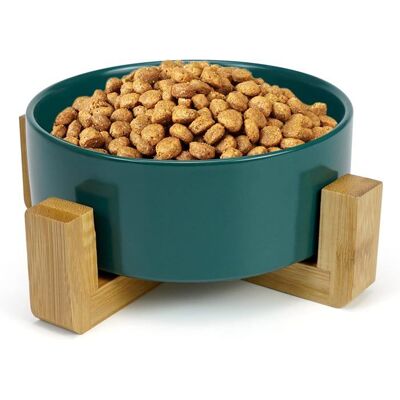 Gamelle Chat Céramique Aime Ecuelle Antidérapant Bol avec Support en Bambou pour Chien et Chat 400ML Vert Vert - Publicité Gamelle Chat Céramique Aime Ecuelle Antidérapant Bol avec Support en Bambou pour Chien et Chat 400ML Vert Vert - Publicité
